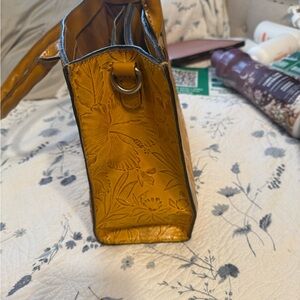 Patricia Nash Mustard Floral Shoulder Bag